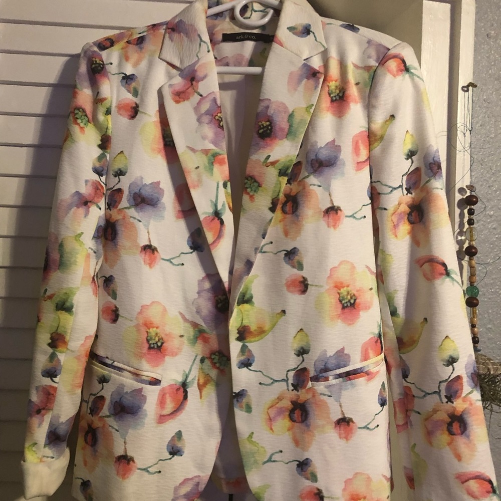 Floral water color blazer